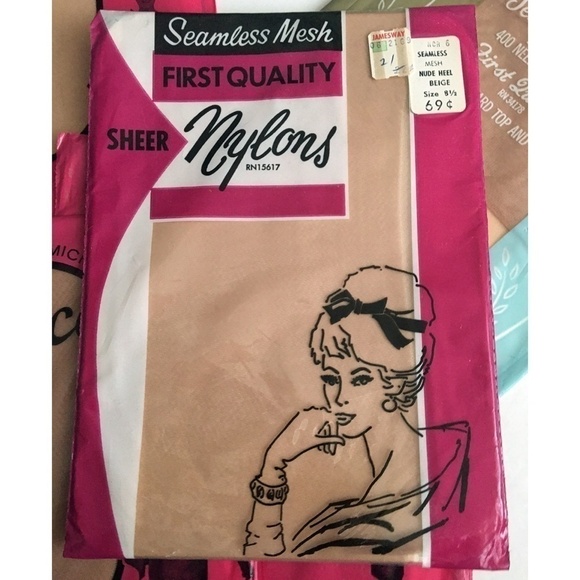 8 PAIR Vintage 60s Sheer Nylon Stockings Never Used, Never Opened NIP NOS - Picture 4 of 8